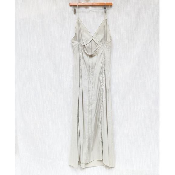 H&M HM Grayish Green/Sage Lace Detail Sleeveless Slip Midi Maxi Dress, size M - Picture 2 of 8